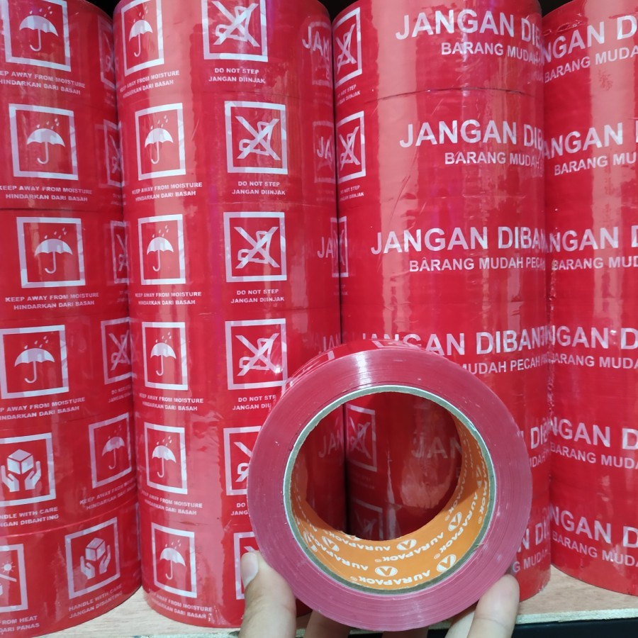 

LAKBAN FRAGILE JANGAN DIBANTING MERAH 48MM x 90Yard Rea