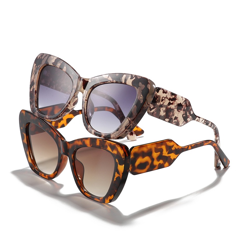 (YUZHU) Desain Mode Baru Cat Eye Color-blocking Eyeglasses Western Fashion Anti Blue Light Eyeglasses Colorful Sunshade Sunglasses