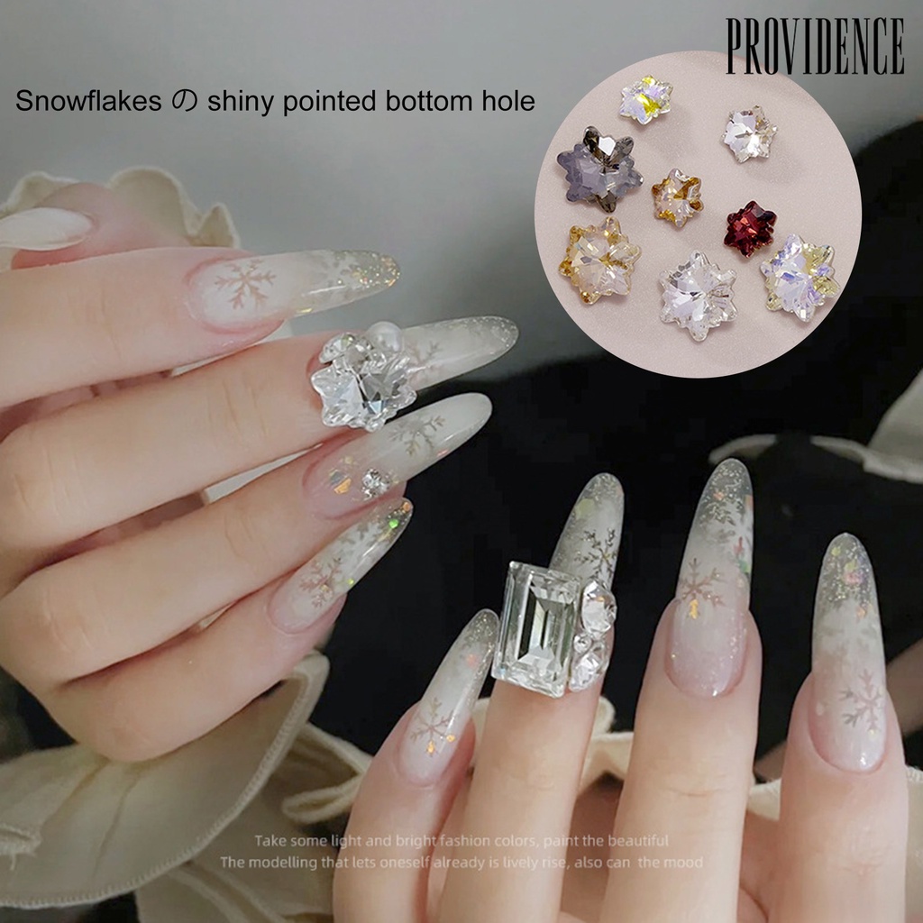 Providence 2Pcs Nail Art Berlian Imitasi Menunjuk Bawah Bersinar Tiga Dimensi DIY Berkilau Berkilau Tidak Teratur Manicure Berlian Palsu Wanita Pasokan