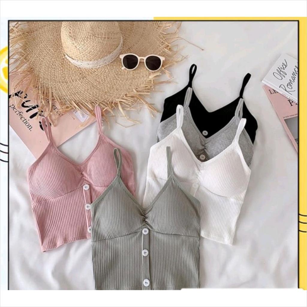 TANKTOP BRA SPORT KANCING DEPAN ATASAN WANITA