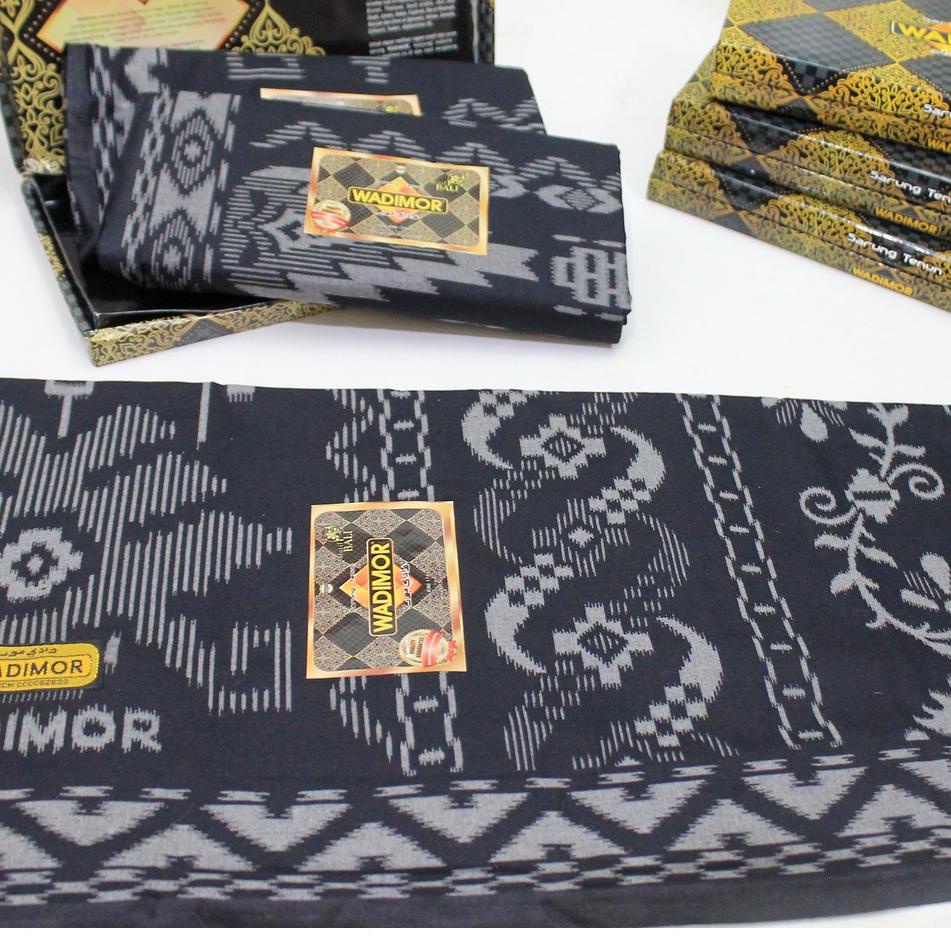 {GMK.08Ja23ᴿ} [BLACK] sarung WADIMOR motif BALI khusus hitam BLACK Sarung Pria Tenun Tradisional Son
