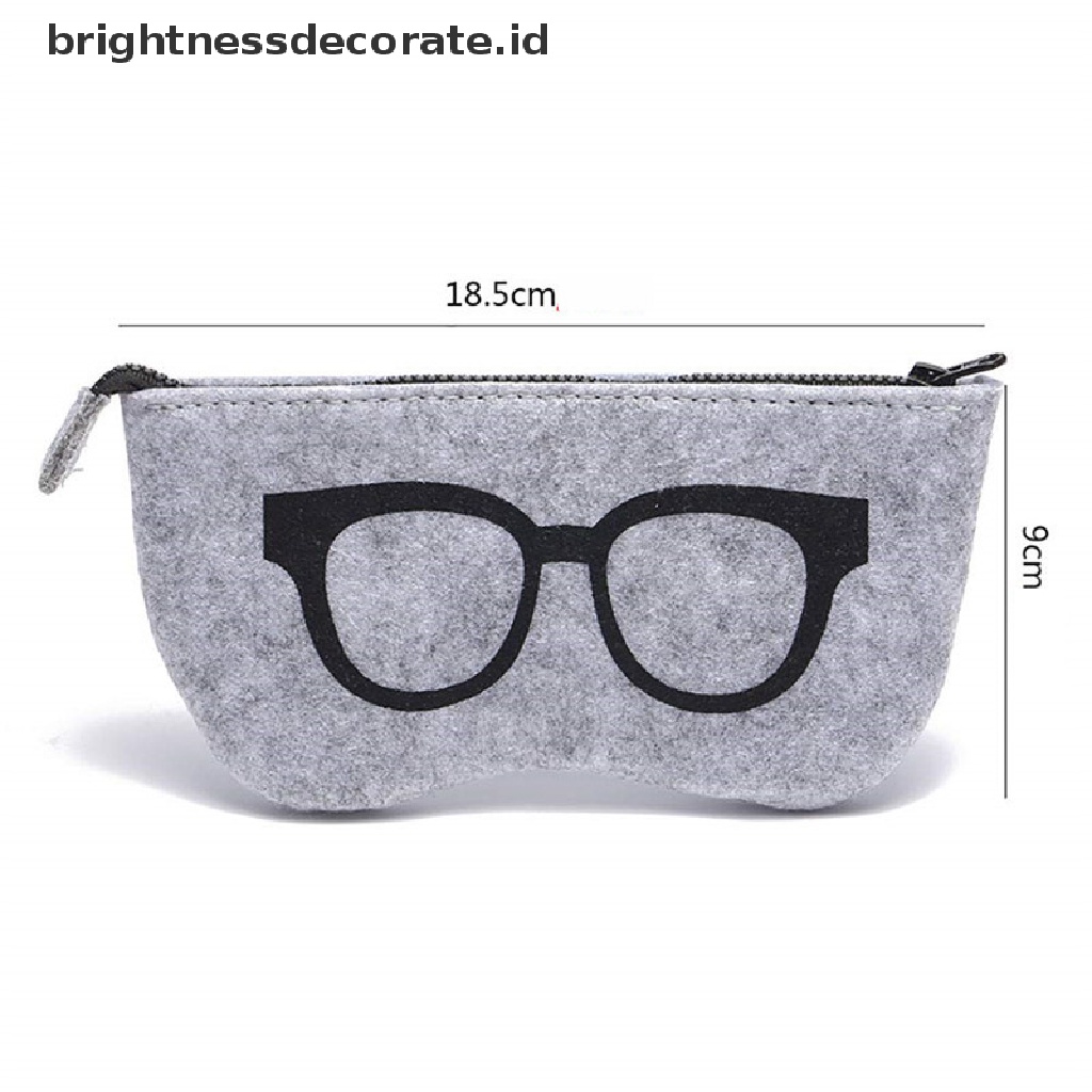 [Birth] Felt Glasses Case Bag Sunglasses Case Box Portable Lembut Resleting Pelindung Kacamata [ID]