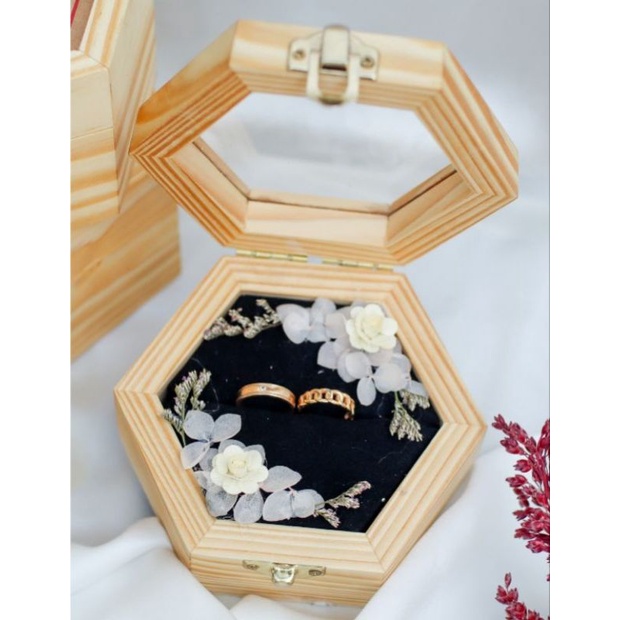 Ring box Kotak kayu Cincin / kotak seserahan pernikahan kayu
