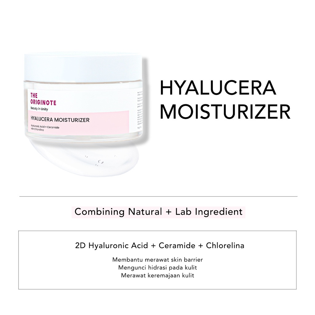 ★ BB ★ The Originote Hyalucera Moisturizer Gel 50ml - Pelembab Wajah Memperbaiki Skin Barrier dan Primer Menghidrasi Kulit Wajah with Hyaluronic Acid, Ceramide &amp; Chlorelina【BPOM】