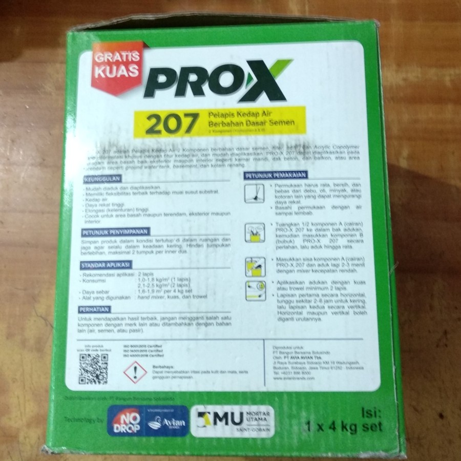 Waterproofing Pro X 207 kemasan 2,5kg