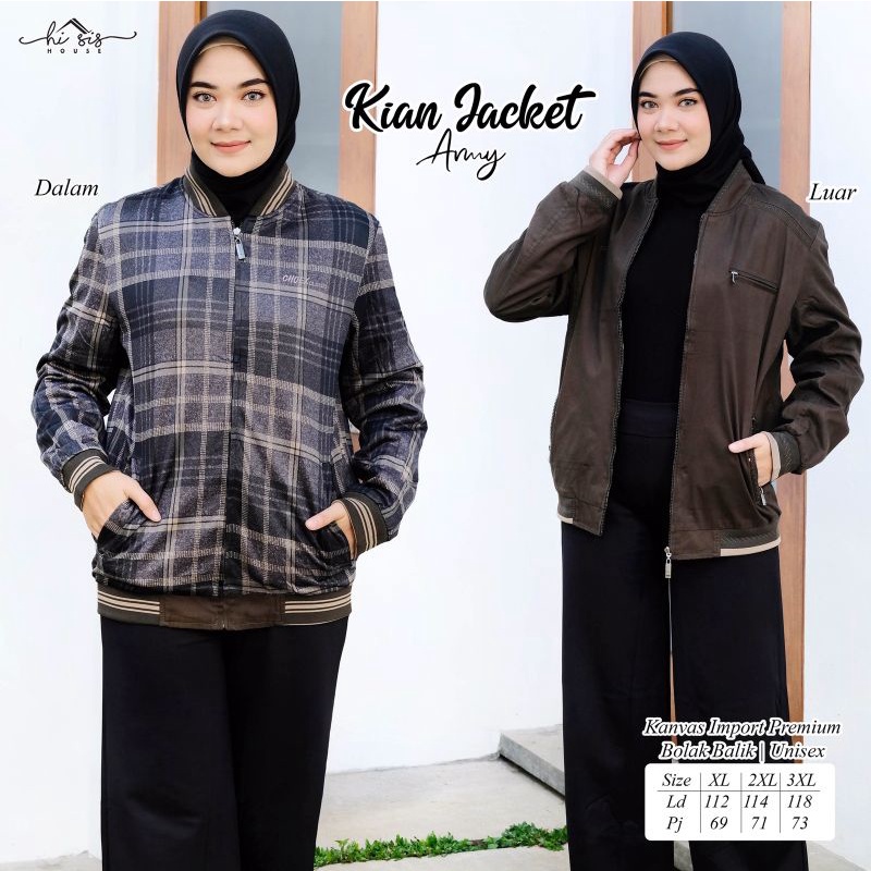 KIAN JACKET // IBAD JACKET UNISEX HI SIS HOUSE | Jacket Bolak Balik | Kanvas Import Premium