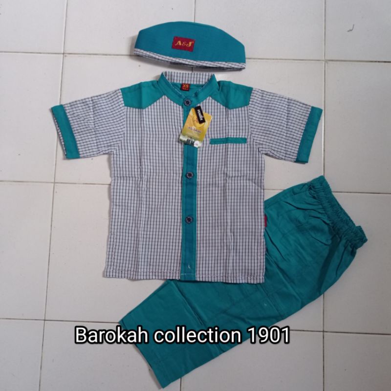 Setelan koko anak A&J motif kotak