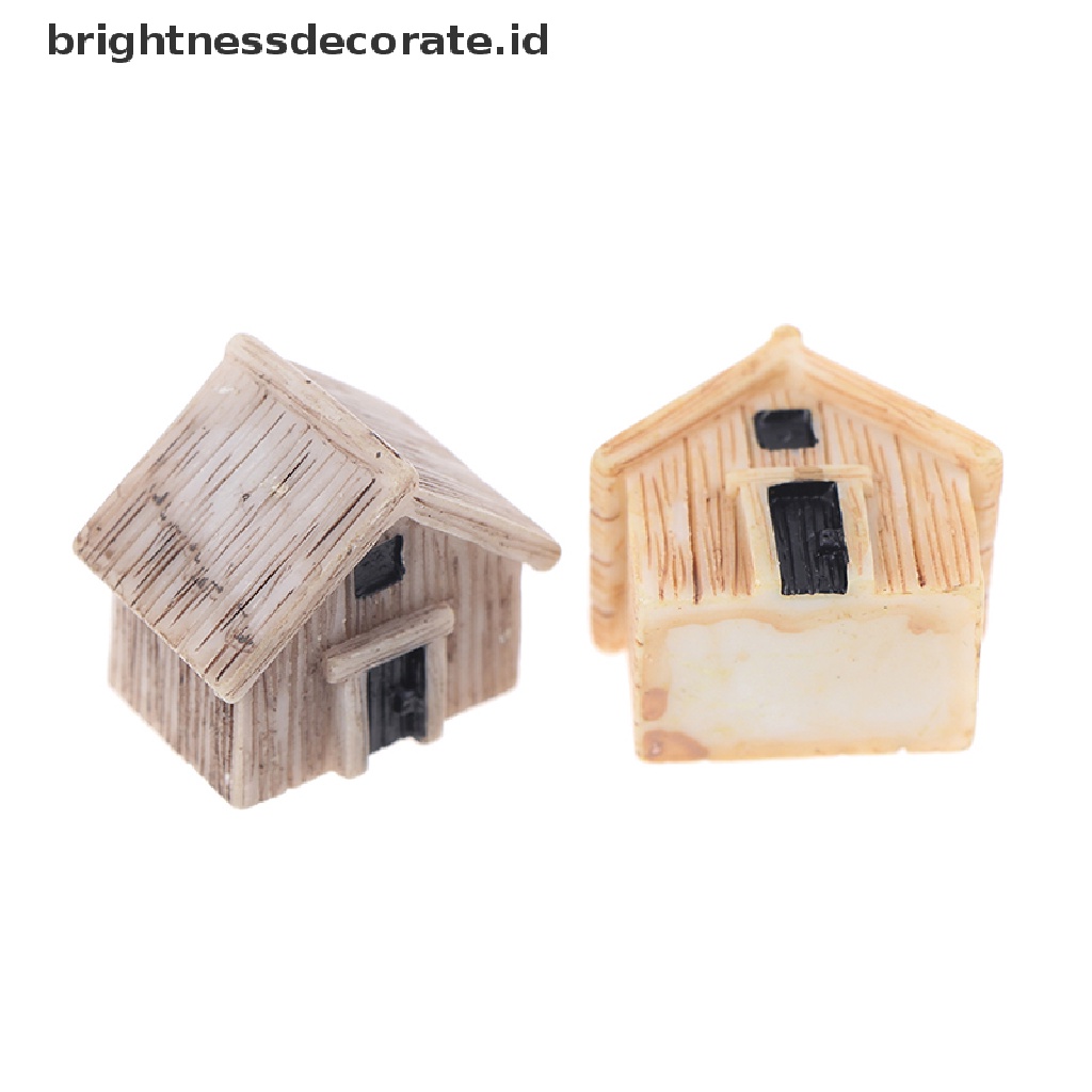 [Birth] 2pcs Miniatur Patung Rumah Lanskap Mikro Ornamen Rumah Boneka Kerajinan [ID]