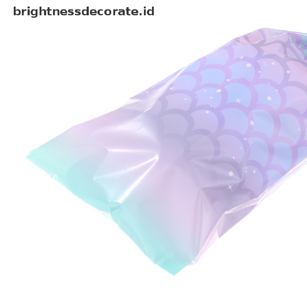 [Birth] 50pcs Goodie Bag Plastik Mermaid Tail Permen Biskuit Kantong Kemasan [ID]