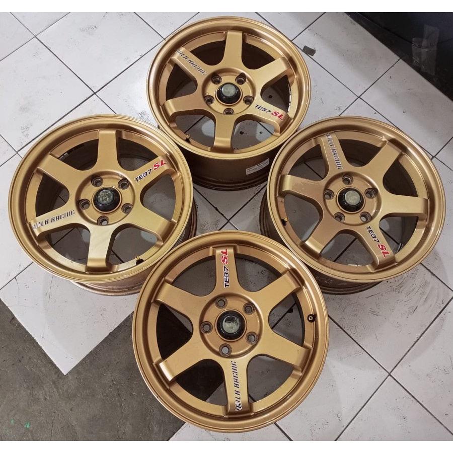 Velg Mobil Bekas Ring 16 Lubang 5 TE37 HSR R16X7,5 5X114,3 ET42
