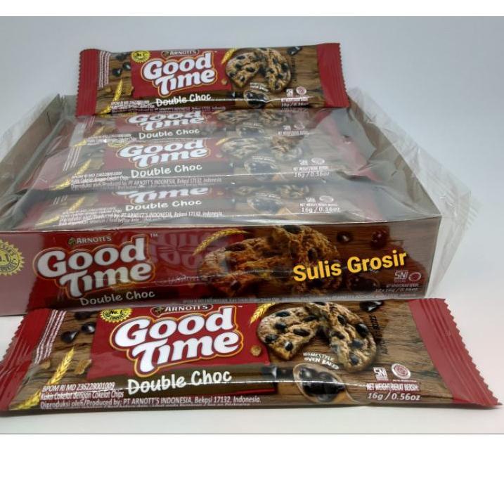 

KodeK0w0V Good Time Cookies 16gr Double Choc Singles Per Box Isi 12 pcs