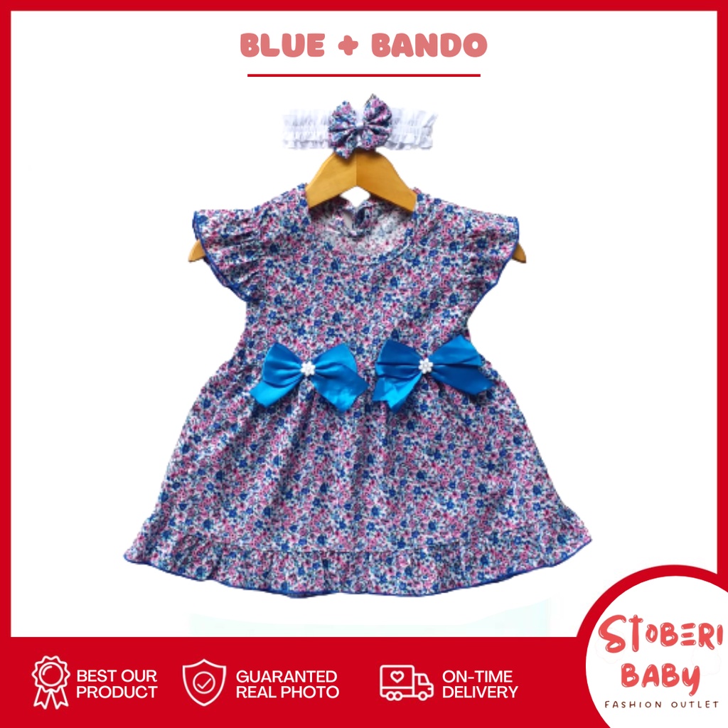 stoberi baby - (EXCLUSIVE ON STOBERI BABY ) Dress Bayi Motif Animal Lucu Baju Bayi Perempuan / QIU2 DOUBLE RIBBON