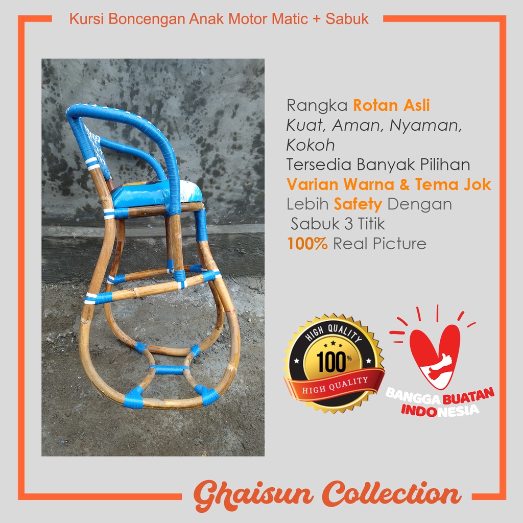 [ COD ] Kursi Boncengan Motor matic Rotan Balita Anak Usia 1-5 tahun Motor Matic + Sabuk Kuat Kokoh REAL PICT / Boncengan anak rotan / Dudukan Anak Motor Matic / Kursi matic Anak Motor Matic / Jok Anak Motor Matic / Kursi Boncengan Anak Untuk Motor matic