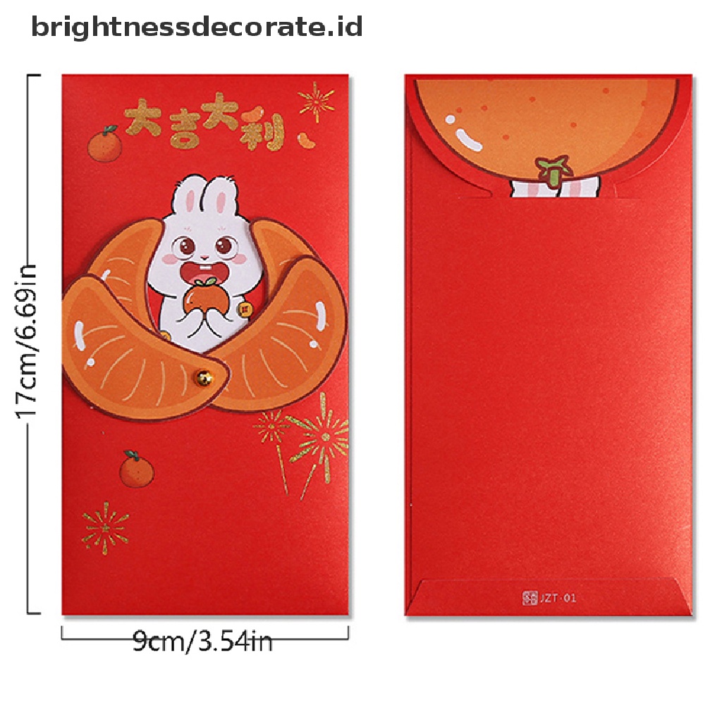 [Birth] 6pcs/set 2023tahun Kelinci Amplop Merah Dekorasi Imlek2023Hongbao [ID]