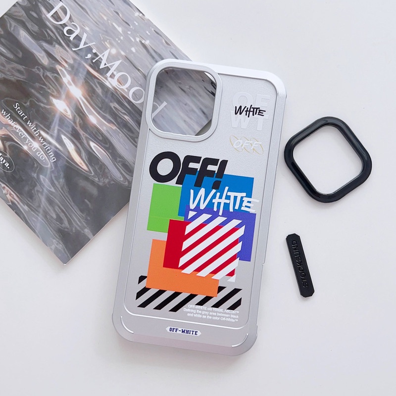 Sports white off xx Untuk iPhone Cases Akrilik Transparan Casing Ponsel Untuk Iphone13 12 11 Pro XR X XS Max7 8 Plus Biru Silikon Penutup Belakang