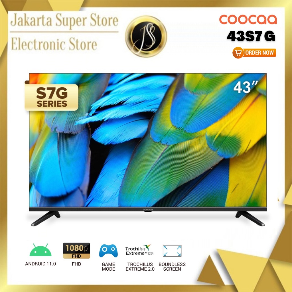 COOCAA LED TV 43 inch 43S7G SMART ANDROID 11 Digital TV-2.4G/5G