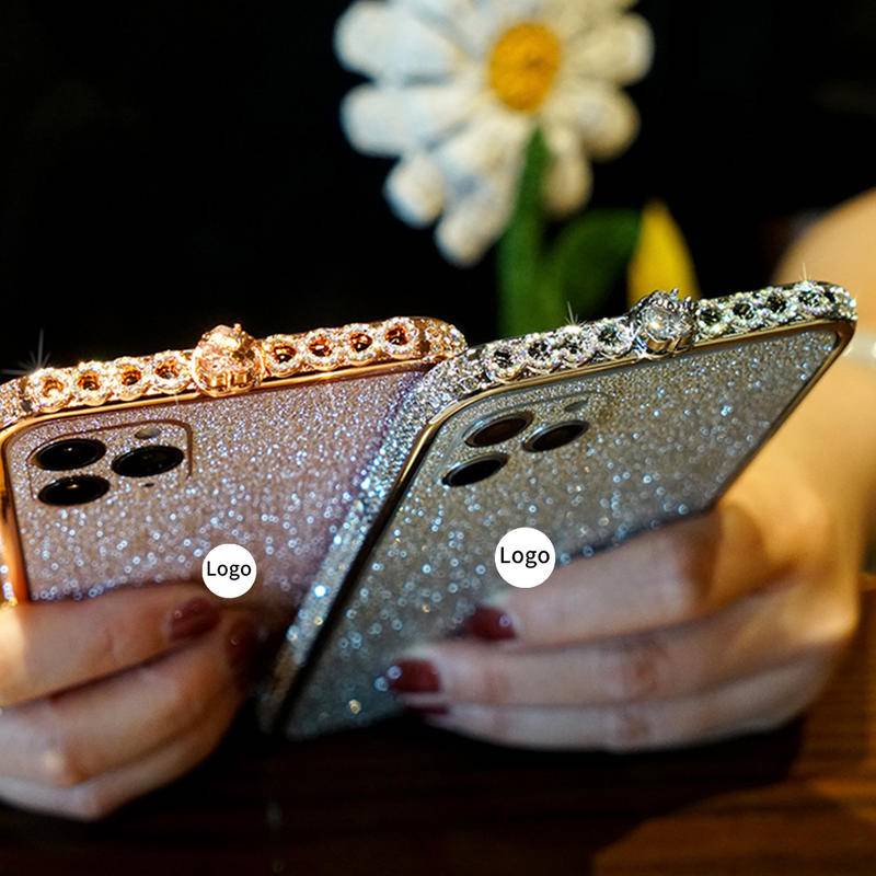 IPHONE Casing Ponsel Anak Perempuan Diamond Bumper Back Cover Pelindung Casing Untuk Iphone14 13 12 11 Pro MAX Plus