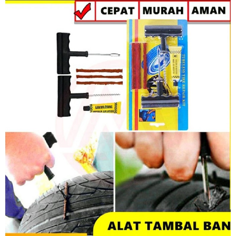 Alat penambal ban tubles motor mobil portable