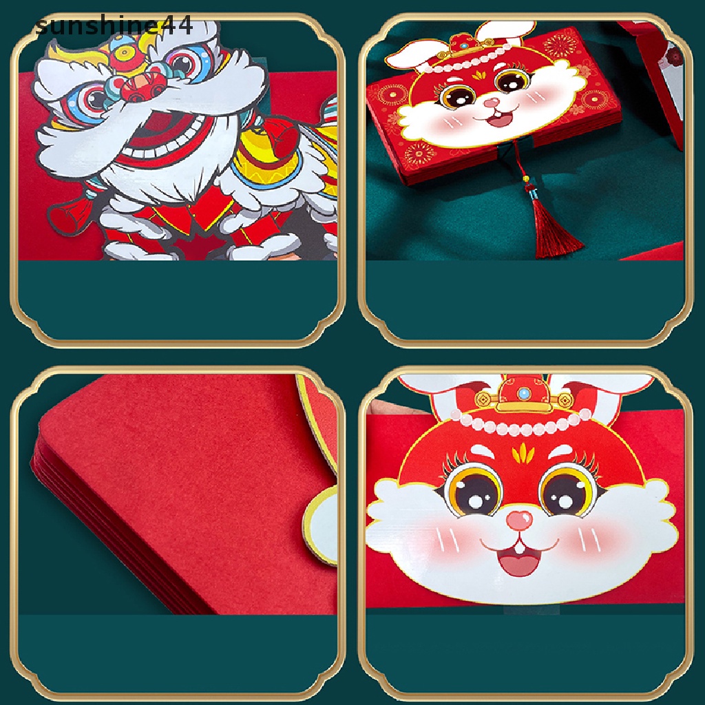 Sunshine 2023lipat Amplop Merah Imlek Lucu Rabbit Red Packet Zodiac New.