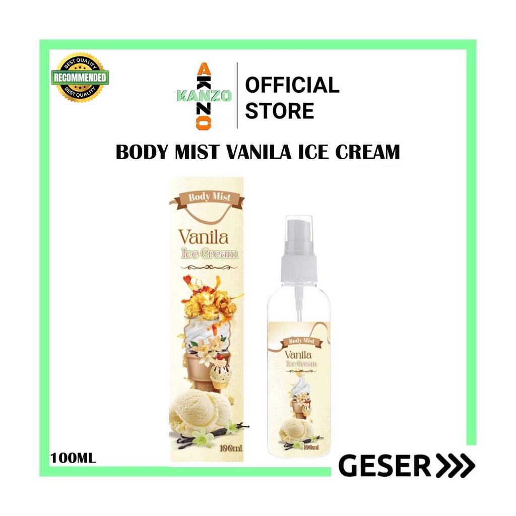 Kanzo - [BPOM] Parfum Body Mist Vanila 100ml Premium / Parfum Vanilla Ice 100ml Unisex / Body Mist Vanilla 100ml Best Seller