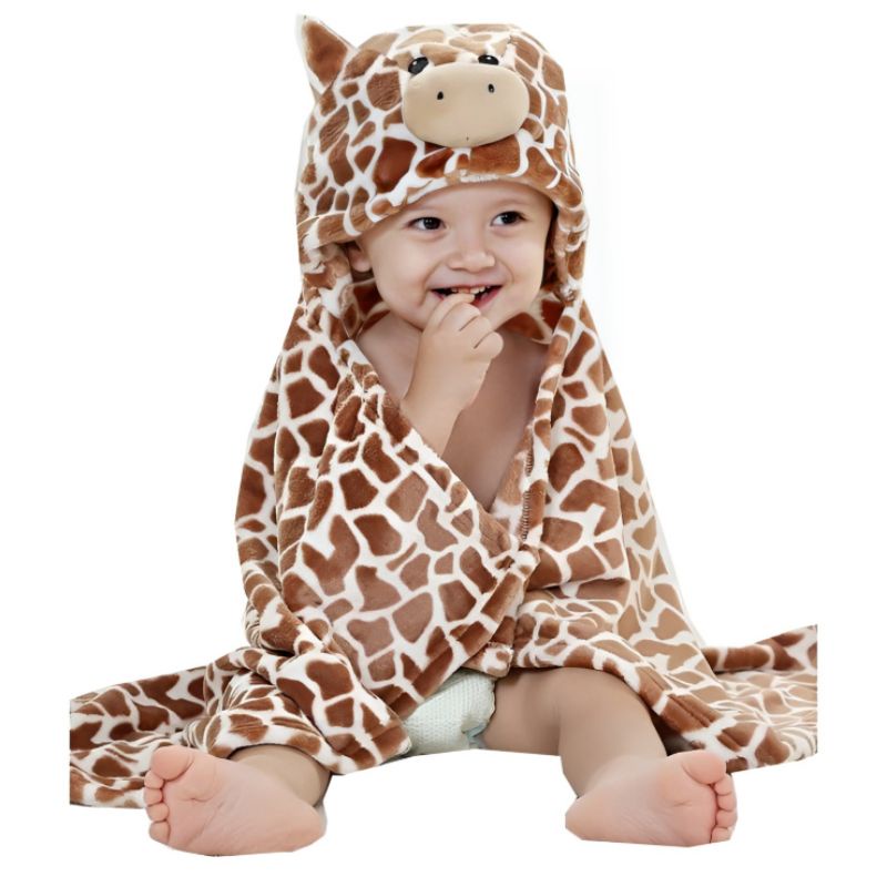 SELIMUT BAYI KARAKTER TOPI BONEKA HEWAN / SELIMUT HOODIE BAYI TOPI BONEKA ANIMAL