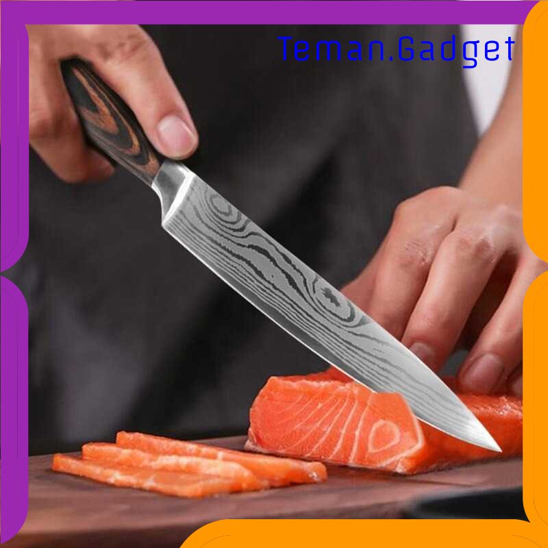 TD - DPR Xituo Set Pisau Dapur Knife Damascus Pattern Stainless Steel 5 PCS - DL5