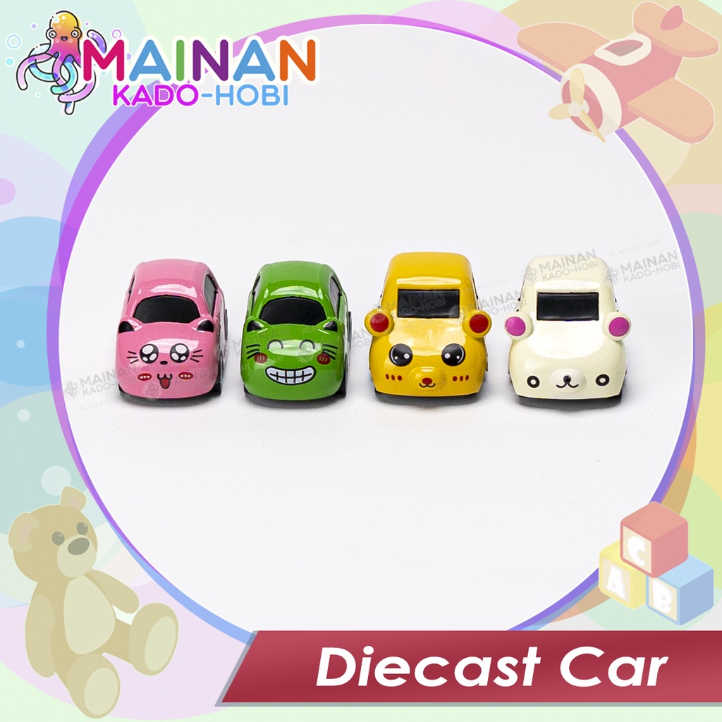 MAINAN ANAK EDUKASI MINIATUR MOBIL HEWAN DIECAST PULLBACK CAR ANIMAL