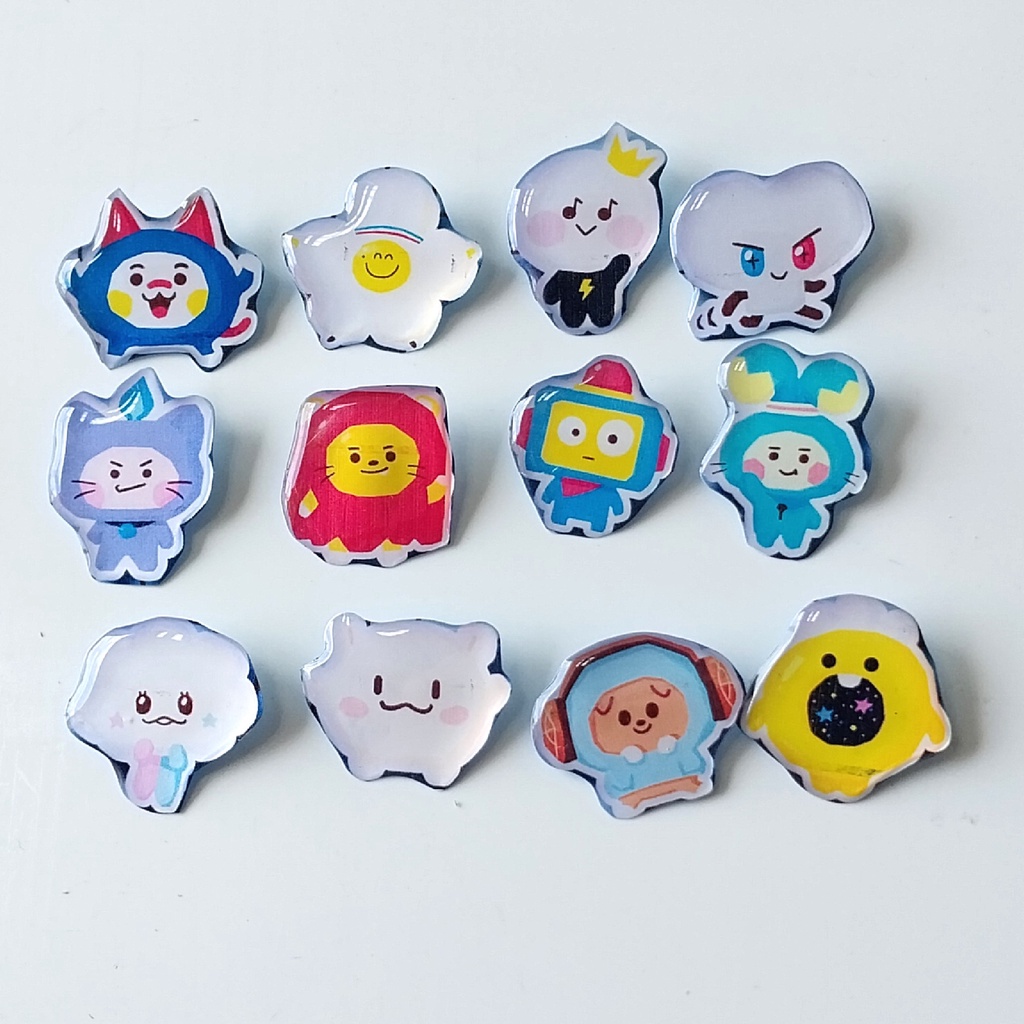 TREASURE PIN BUTTON SET BROS TREASURE X LINE CHARACTER ISI 12 PCS