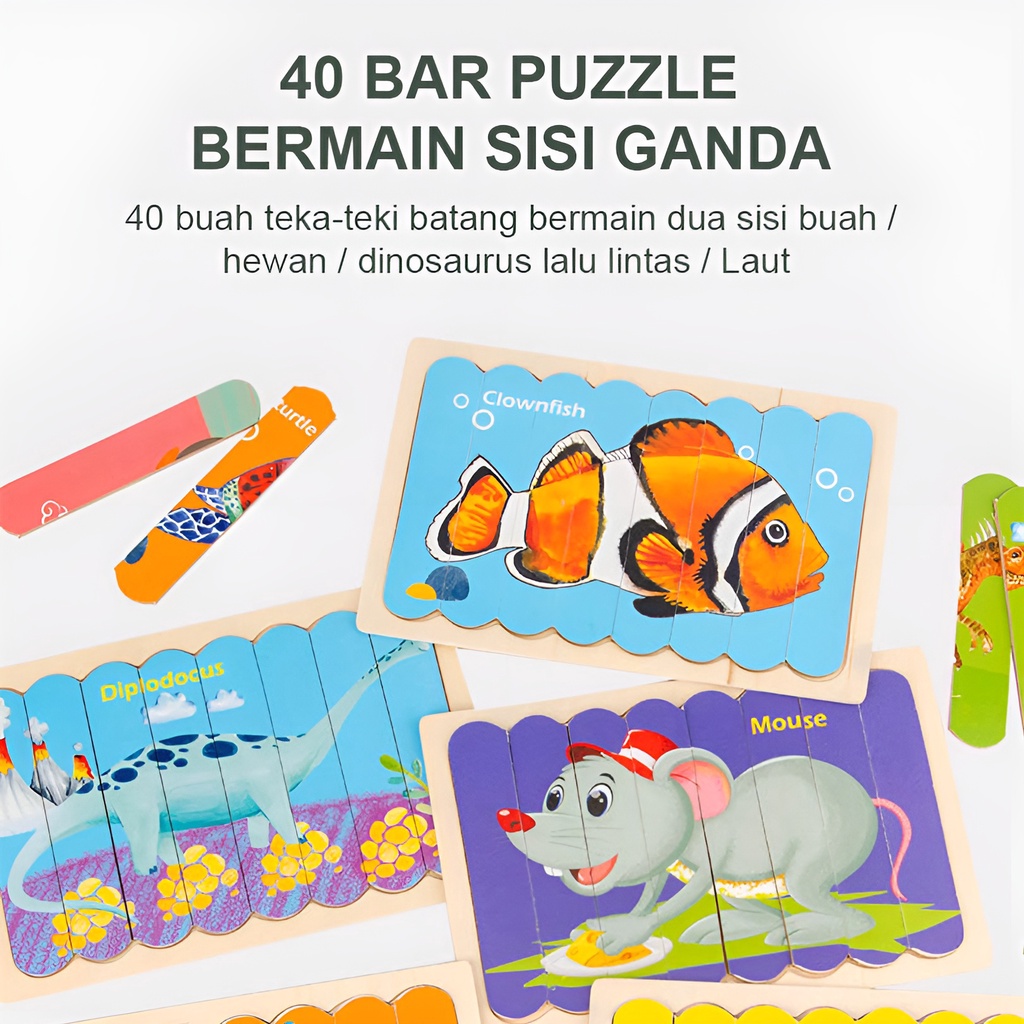 Double Slide Ice | Mainan Puzzle Edukasi Anak Kayu | Mainan Terbaru 2023 | Hadiah Ulang Tahun Anak Perempuan 2-3-4-5-6 Tahun