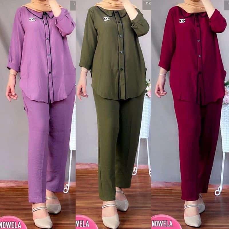 BEFAST - ZSO OOTD SETELAN WANITA MILKA / GIGA SET / Set Atasan Lengan Panjang+Celana Panjang / Outfit Wanita Hijab Kekinian / Oneset Santai Polos / Terlaris / Termurah / Oneset Wanita Keluaran Terbaru / Pakaian Casual Wanita