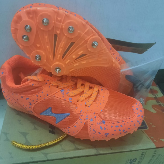 {GrandStore} Sepatu Spike Sprint / Lari / Atletik / Paku HEALTH ORANYE ORIGINAL Murah