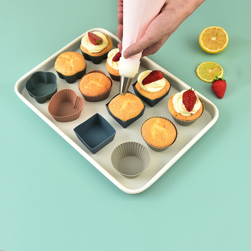 Mi.more Muffin Cup Silicone 16Pcs/24Pcs Cupcake Reusable Cups Cetakan Cake Mold Kitchen DIY Bakeware Maker Tools