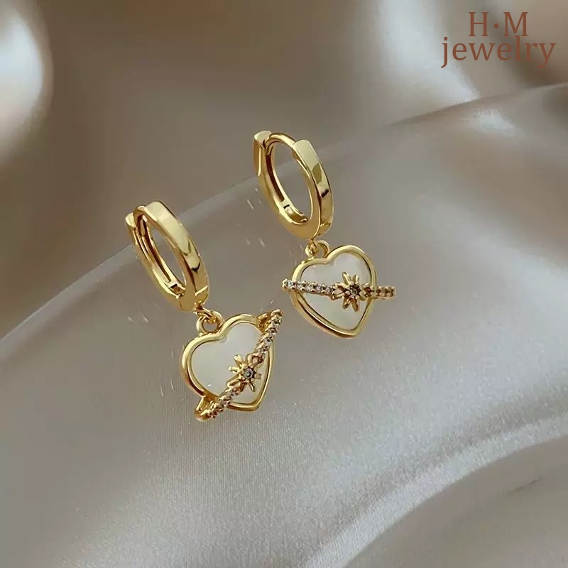 Anting Love Hati Anting Elegan Bermutu Tinggi Ringan Mewah Anting Halus Terbaru2023