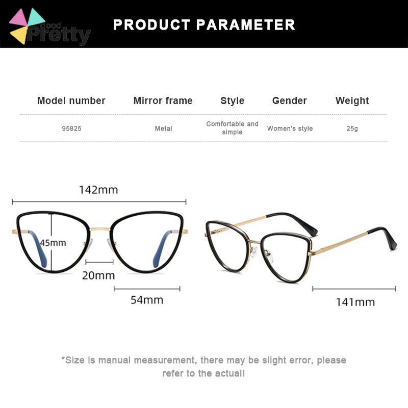 Kacamata Optik Populer kacamata Pemblokiran Cahaya Biru kacamata Retro Fashionable Wanita - PD