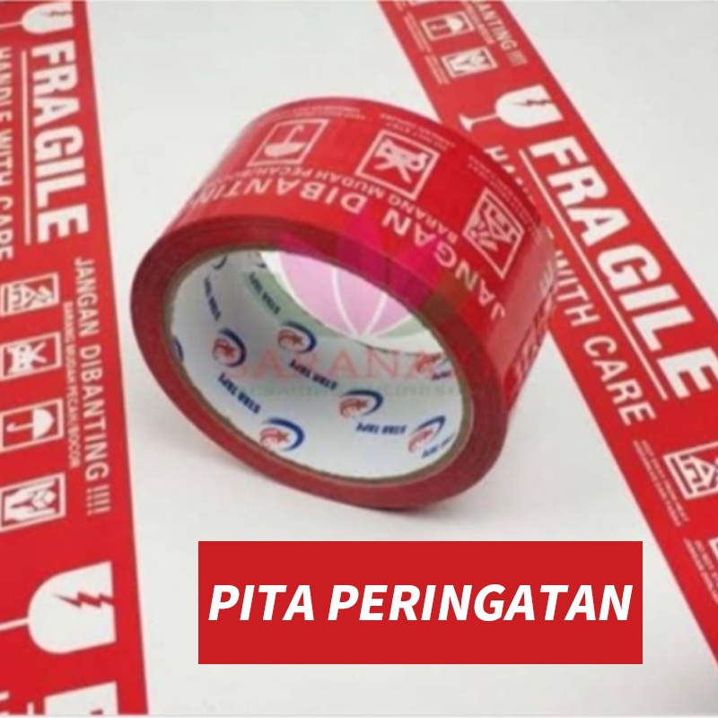 

Red Fragile Tape " (48mm X 50yd) Lakban Fragile Murah Star Tape Asli(48*50y,48mm*72y,36mm*90y,48mm*90y,48mm*200y,48mm*350y)