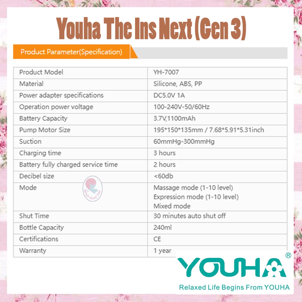 Youha Gen 3 Breastpump / Youha The Ins Next / Youha The Ins Gen 3 Wearable