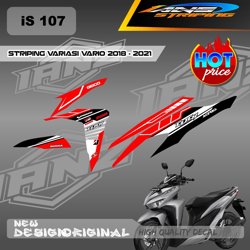 TERBARU STIKER STRIPING VARIO Led Vario 150 MOTIF GRAFIK RACING BAHAN HOLOGRAM / NON HOLOGRAM IS107