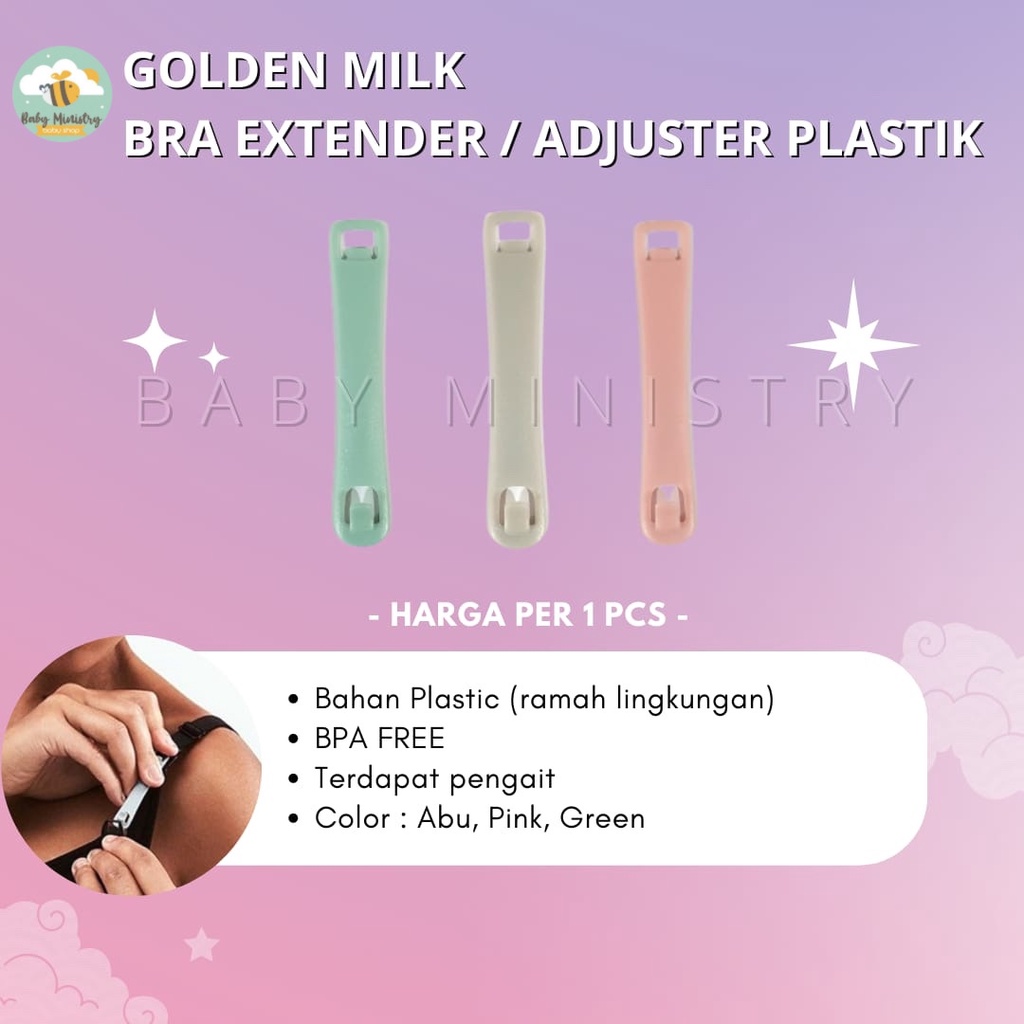 Golden Milk Bra Adjuster PLASTIK / Extender Bra / Penyambung Clip BH Handsfree Cup / Pengait BH / bra adjuster / kinmade /spectra / pompa asi / strap bra tambahan