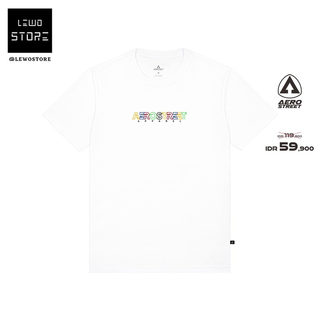 Tshirt Baju Kaos Distro Aerostreet T Shirt Aero Color Putih Kaos T-Shirt Tshirt ABAAA kaos Distro Pr
