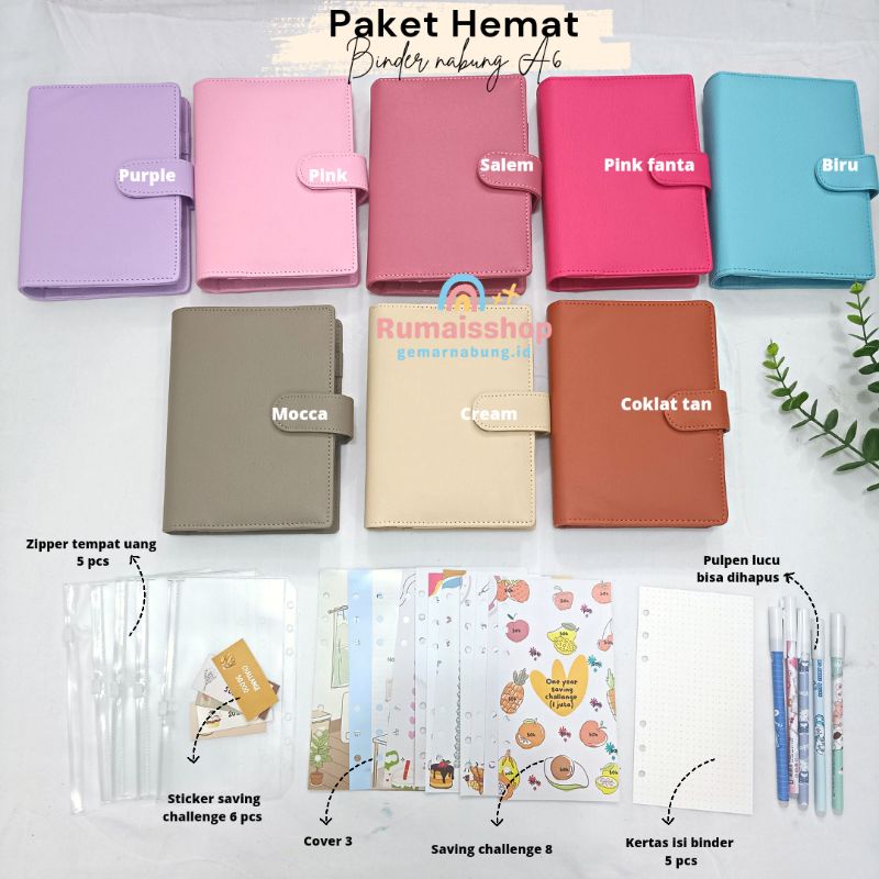 

Zyd Binder keuangan A6 Paket binder nabung hemat binder sinking fund