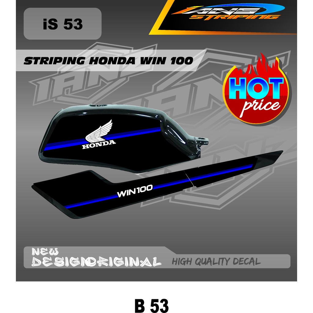 STRIPING TANGKI HONDA WIN 100 CUSTOM HOLOGRAM / NON HOLOGRAM IS53