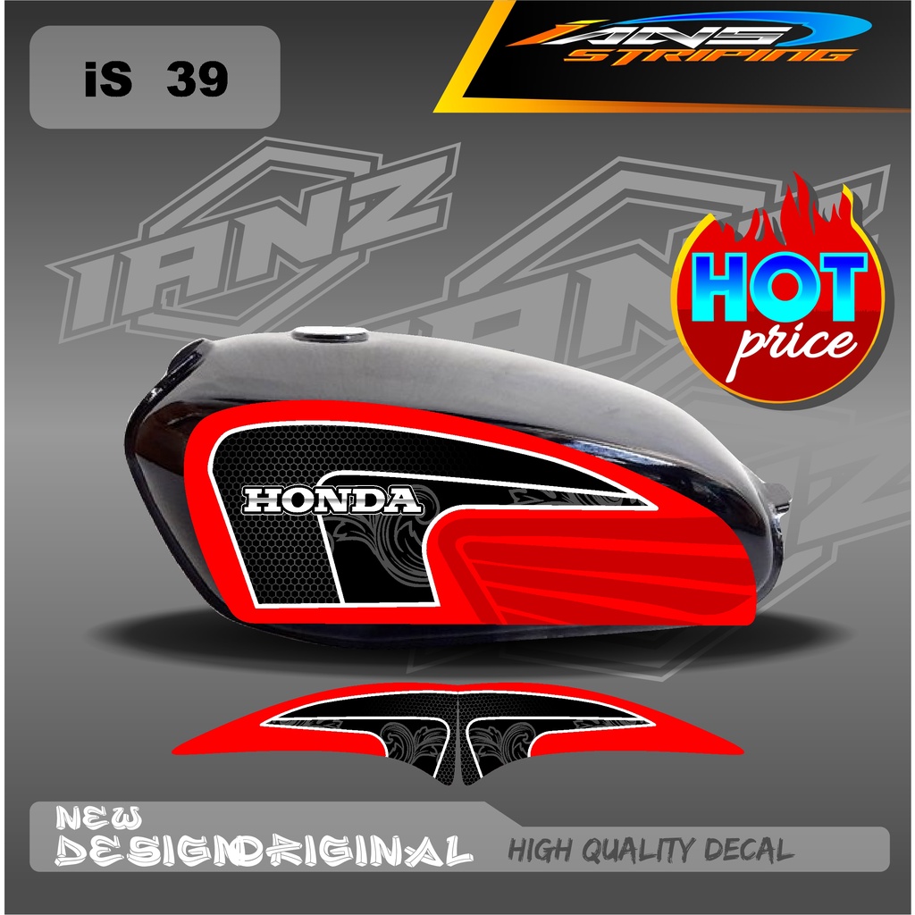 STRIPING TANGKI CB100 CUSTOM VARIASI HOLOGRAM/NON HOLOGRAM IS39