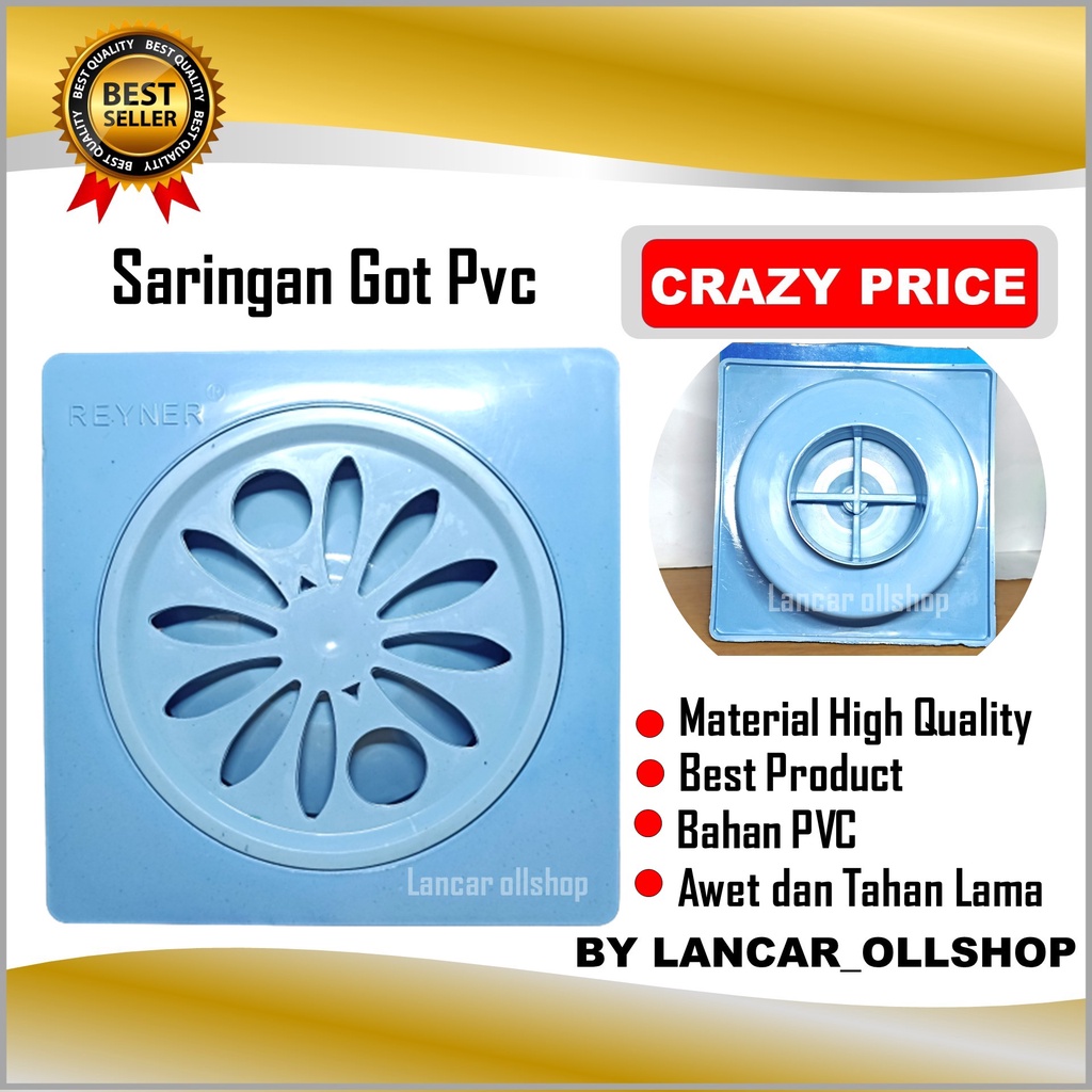 Saringan Got / Sarangan Got Pembuangan Saluran Air Kamar Mandi PVC / Floor Drain Plastik Tebal