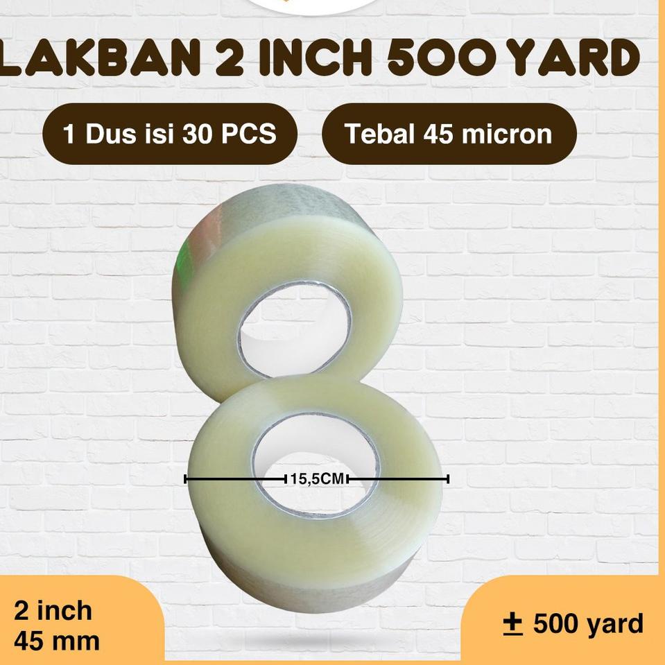 

Stock Ada OPP Lakban Jumbo 2 inch Super 45mm 500yard 500 yard 300 Meter 300M 2