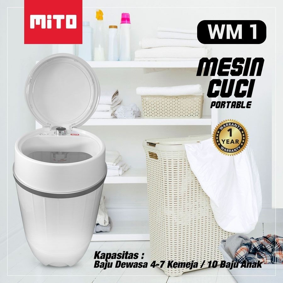 MITO Washing Machine Mesin Cuci Portable 3.5 Kg UV Hemat Listrik WM1 -