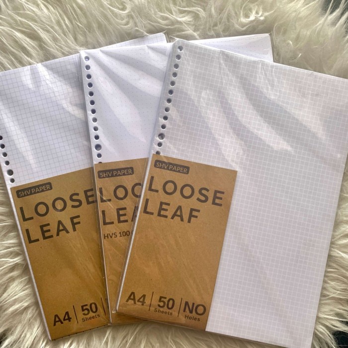 Kertas Shv Loose Leaf A4 Hvs 100Gsm - Grid Dot Kertas Isi Refill Binder Kotak