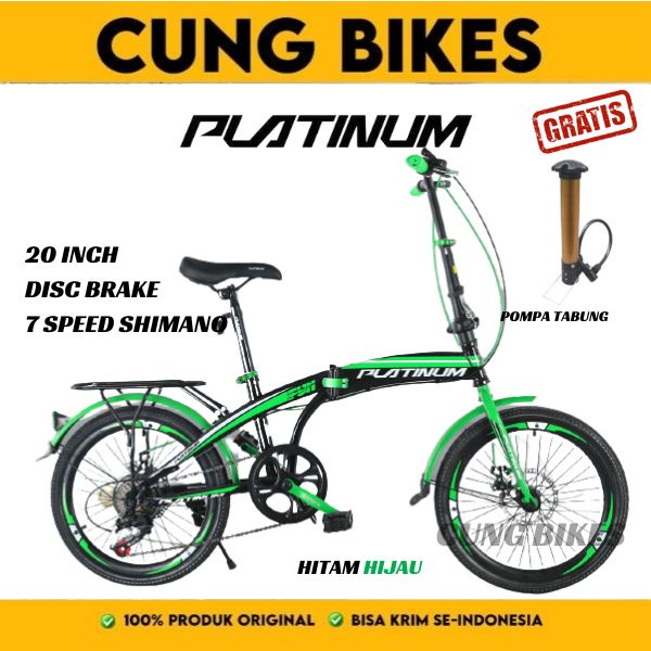 SEPEDA LIPAT 20 Inch PLATINUM 7 SPEED Velg Tinggi design Italy