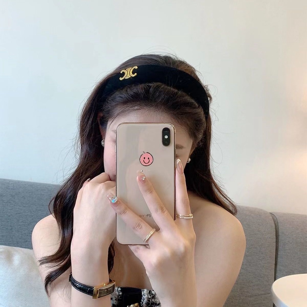 OVERFLOWS.ID BANDO BLUDRU ELEGAN KOREA SUEDE HEADBAND ELEGANT CELINE ROSE QUEEN