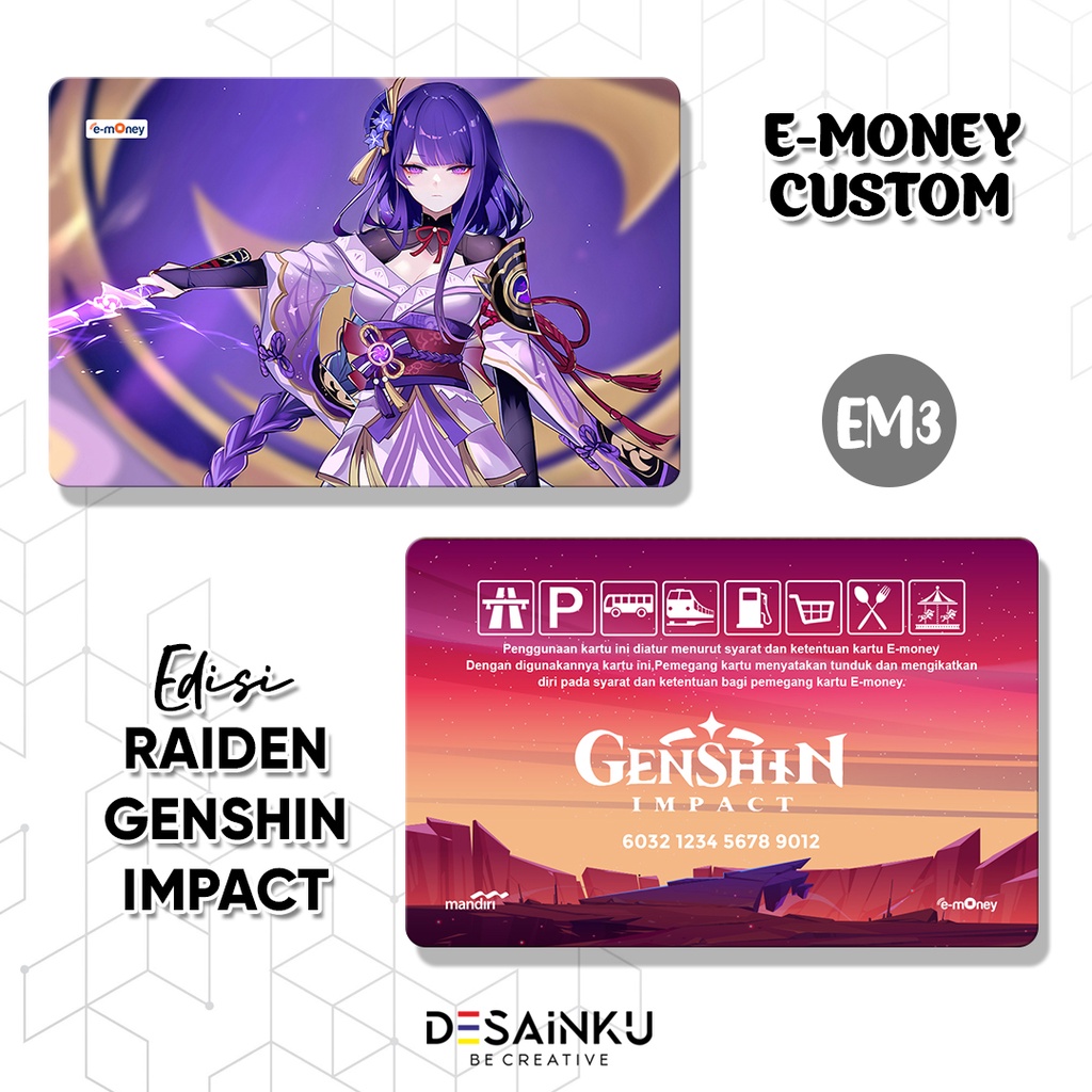 Emoney / Tap Cash / Flazz / Brizzi / GENSHIN IMPACT edisi RAIDEN