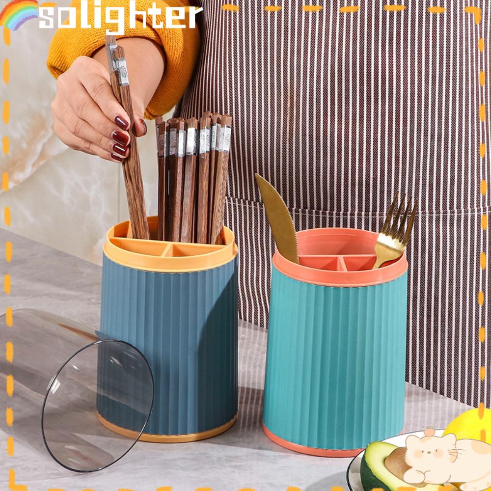 Solighter Rak Penyimpanan Alat Makan Dapur Kualitas Tinggi Kreatif Rumah Tangga Sumpit Garpu Holder